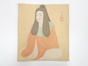 山田秋畝筆　人物図　肉筆色紙